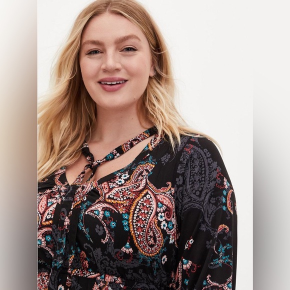 Torrid Midi Challis long sleeve Skater Dress - Picture 10 of 11